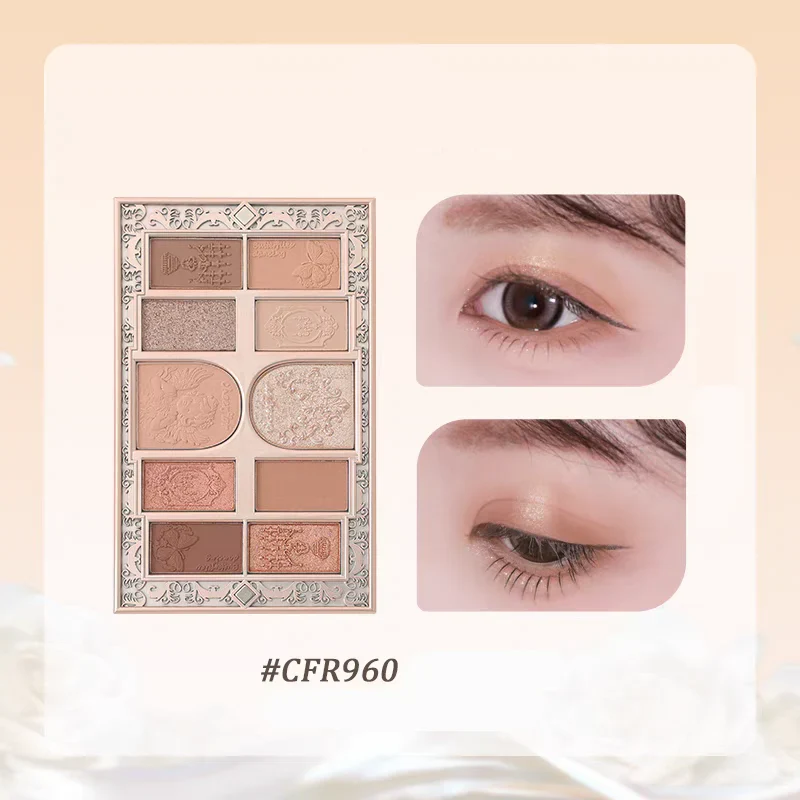 [Self-operated] China CHEERFLOR Playful Wonderland Series Eyeshadow #960 Sunset Intoxication 10g 10-color eyeshadow palette, natural and long-lasting eye enhancement