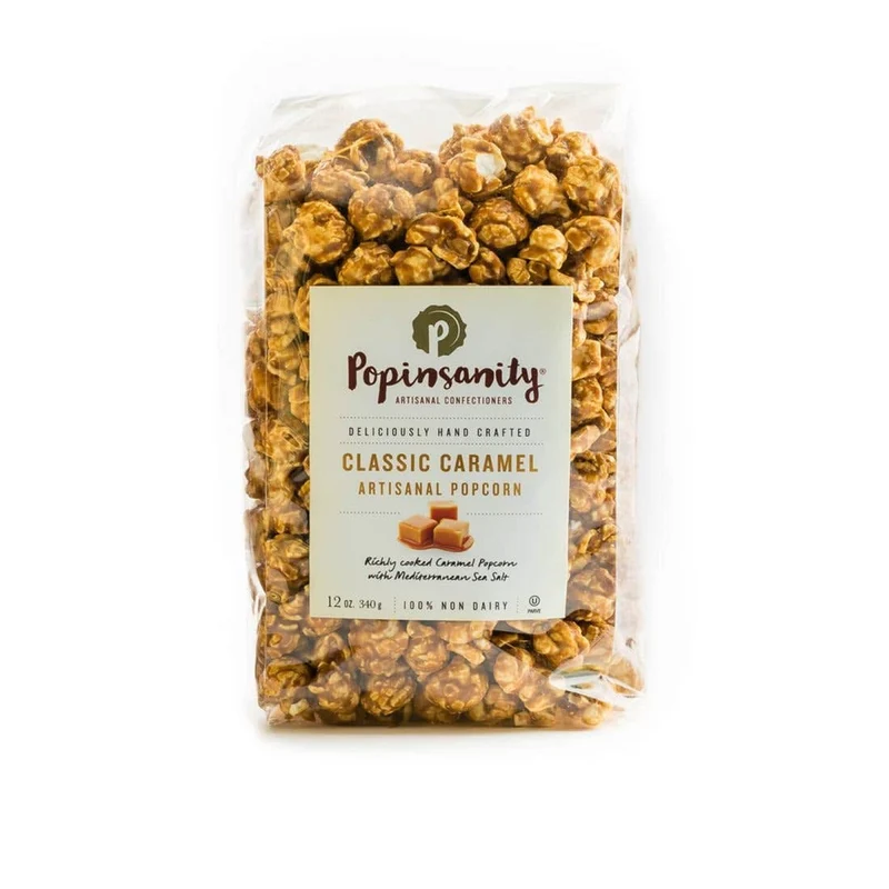 [Self-operated] Popinsanity Classic Caramel Popcorn (Non-Dairy) Large Bag 12 oz (340.19 g)