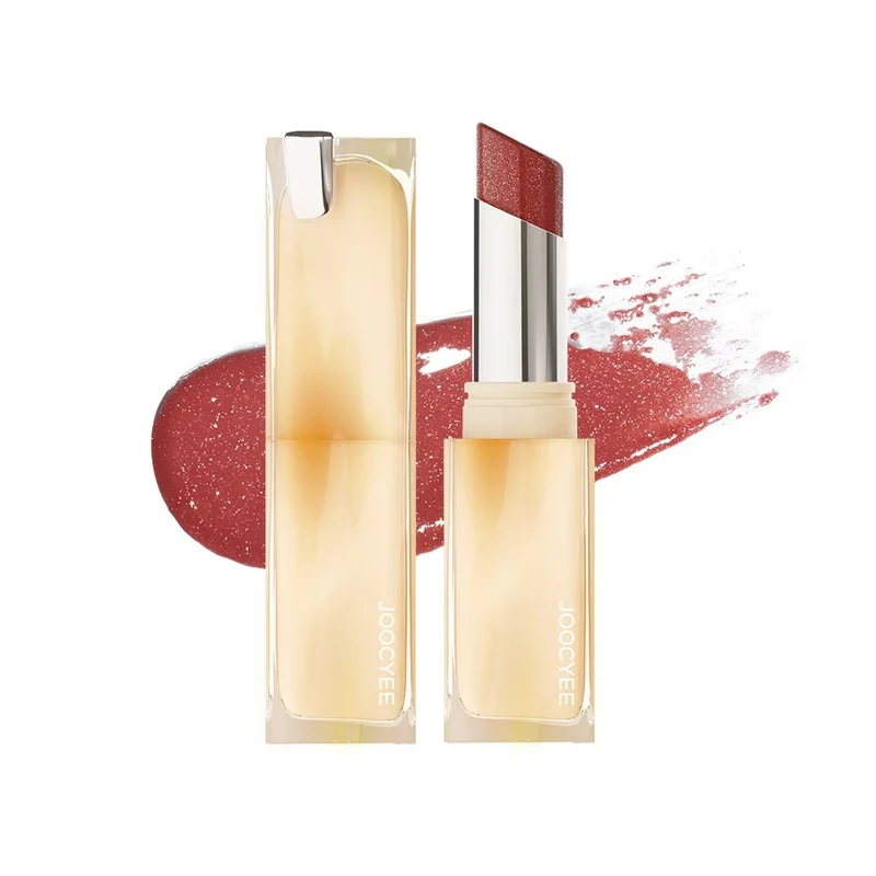 [Self-operated] Joocyee Fermented Crystal Jelly Powder Matte Lipstick #544 Caramel Wish 3.5g, Glossy Glass Lips, Soft and Long-Lasting, Popular Lipstick, Lip Gloss, Lip Mud, Lip Balm