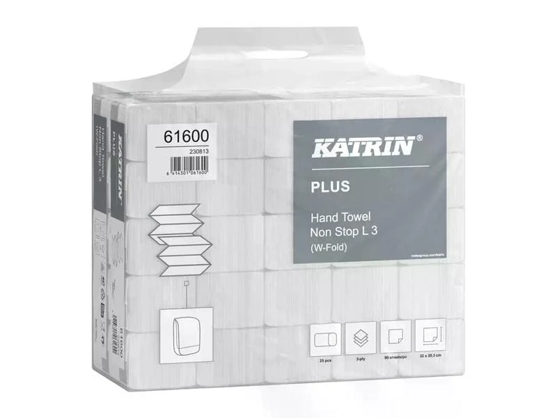 Katrin Falthandtücher Non Stop W, W-Falz, 3-lagig, 20 x 32cm, 2250 Blatt