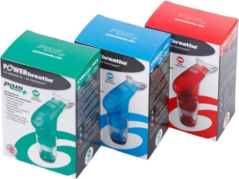 POWERbreathe Atemtrainer Plus, rot, Widerstand stark