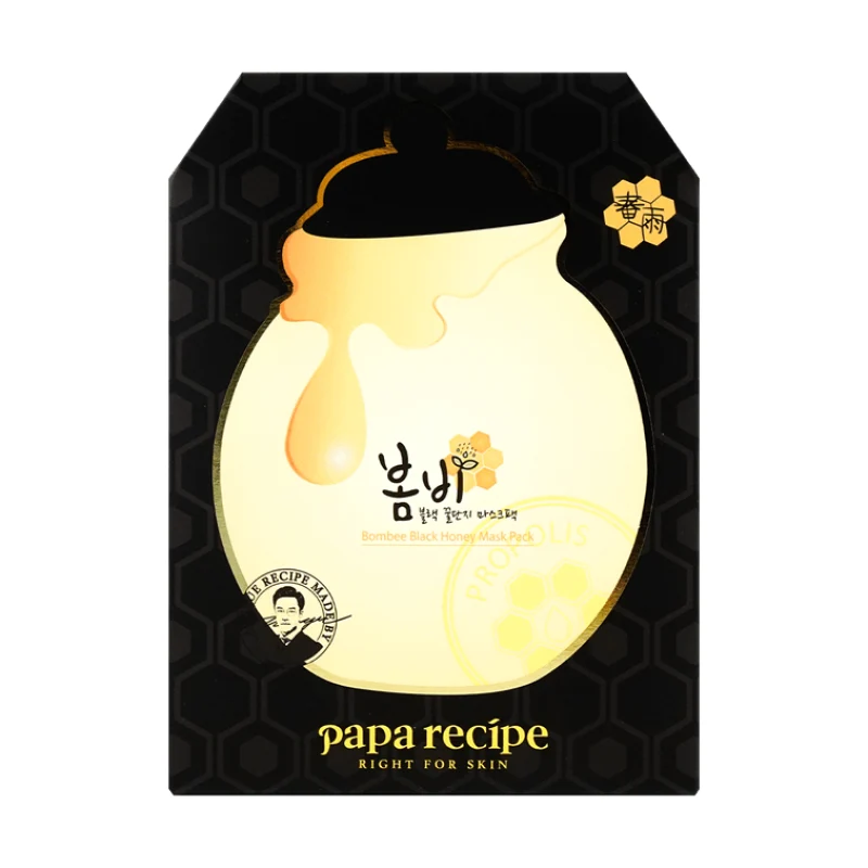 [Self-operated] Korean PAPA RECIPE Spring Rain Manuka Honey Black Propolis Mask 25g*10 sheets Deep Cleansing, Hydrating, and Brightening