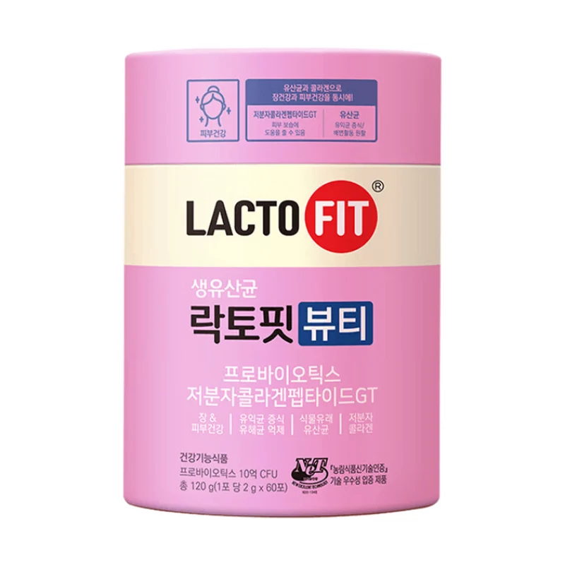 [Self-operated] Korean LACTO-FIT Chung Kun Tang Probiotics Live Bacteria Hyaluronic Acid Collagen Beauty Powder Intestinal Health 2g*60 sachets Moisturizing 120g Skin Beautifying Bacteria