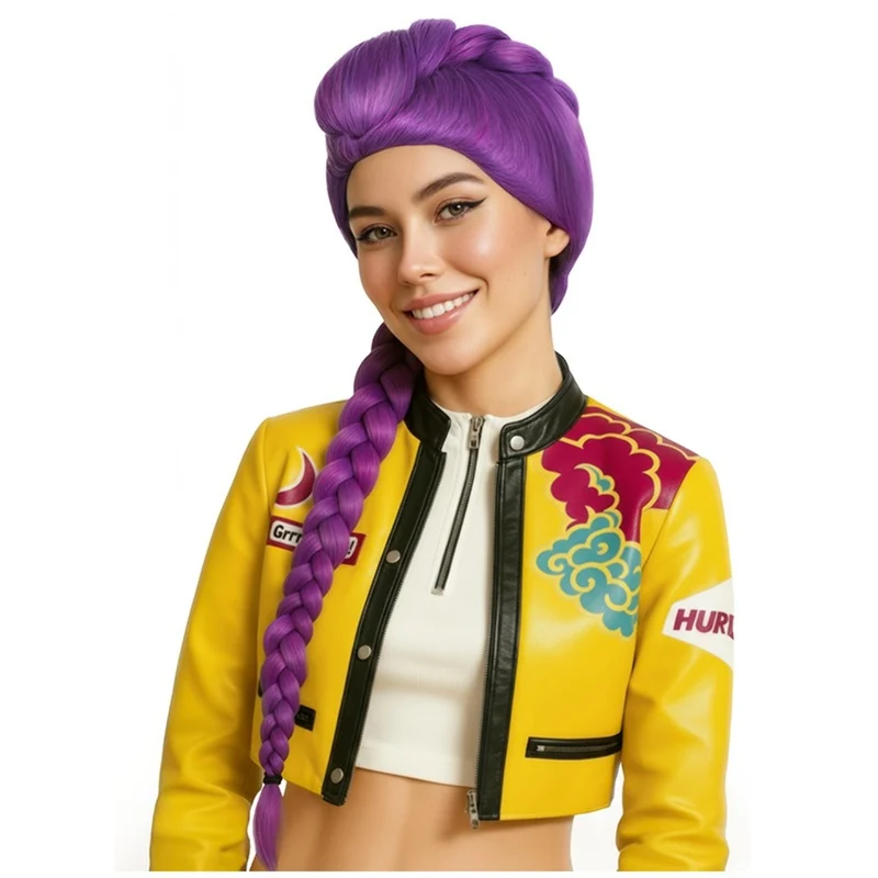 Lila K-Pop-Sängerin-Perücke