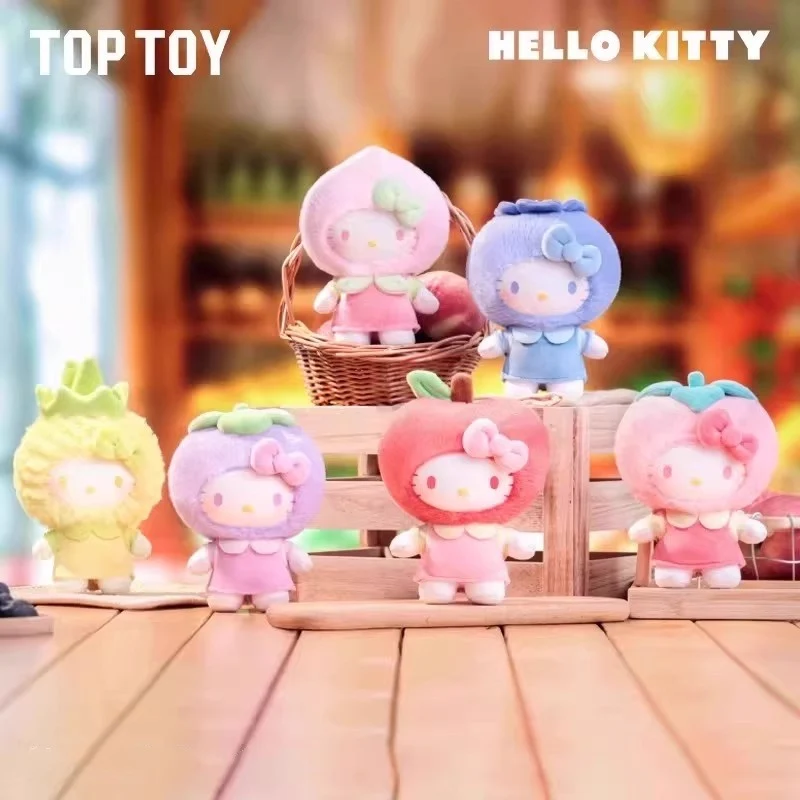 [Self-operated] China TOP TOY Sanrio Hello Kitty Fruitland Series Plush Keychain Blind Box (1 piece, random shipping) Hello Kitty Blind Box Birthday Gift Plush Toy