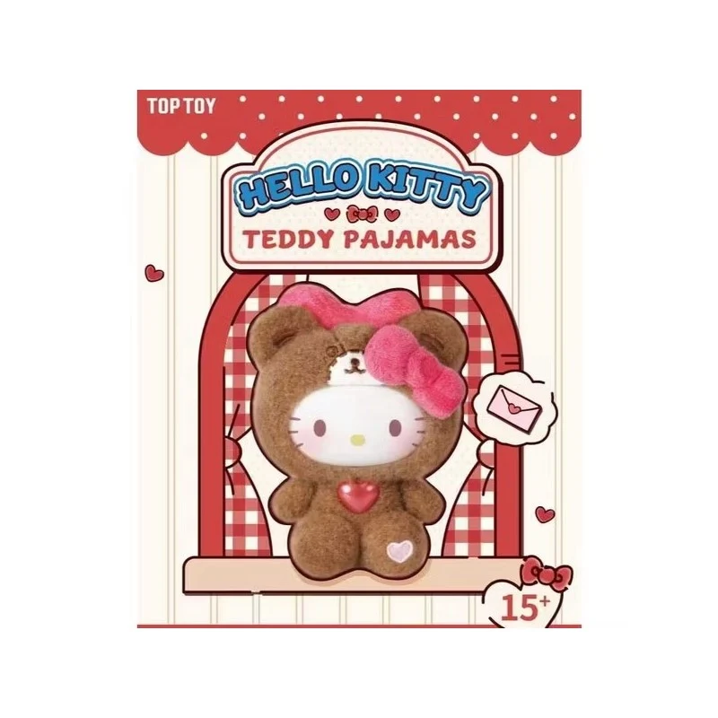 [Self-operated] China TOP TOY Sanrio Hello Kitty Teddy Pajama Series Vinyl Plush Keychain Blind Box (1 piece, random shipping) Hello Kitty Blind Box Birthday Gift Plush Toy