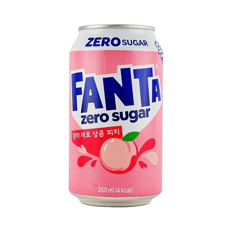 [Self-operated] Coca-Cola Korea Version Fanta Sugar-Free Peach Flavored Soda 350ml (USA) - Refreshing Fruity Drink, Perfect for Summer Carbonated Beverage