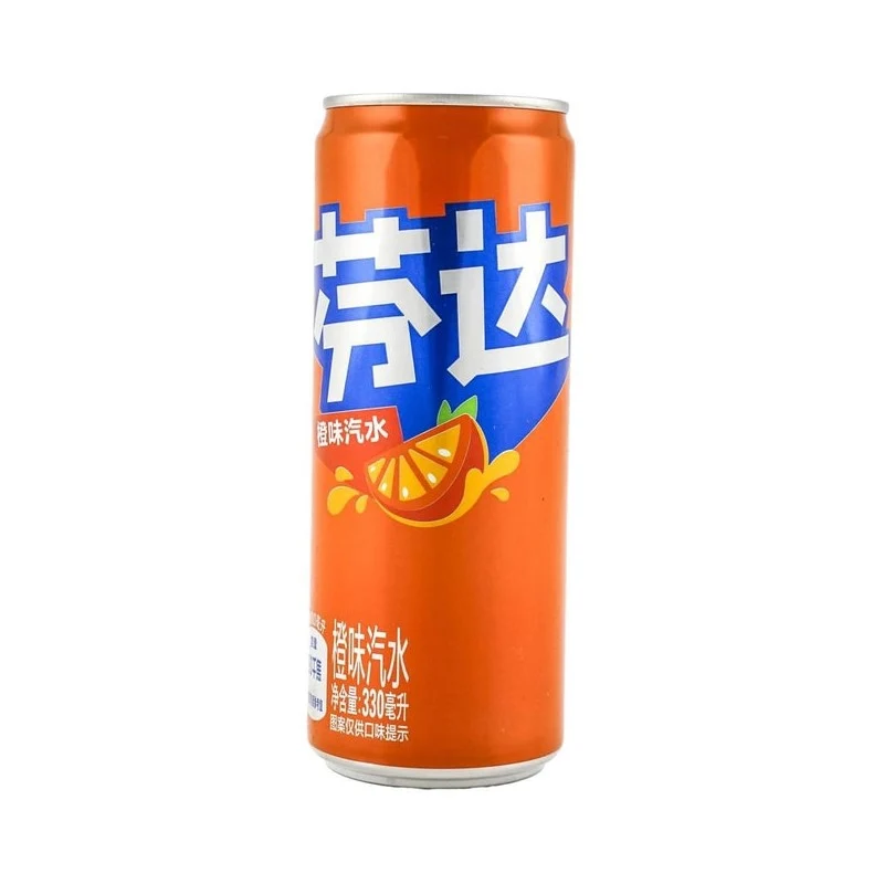 [Self-operated] Coca-Cola Fanta Orange Soda (Mainland China Version), 330ml Can, Summer Carbonated Beverage