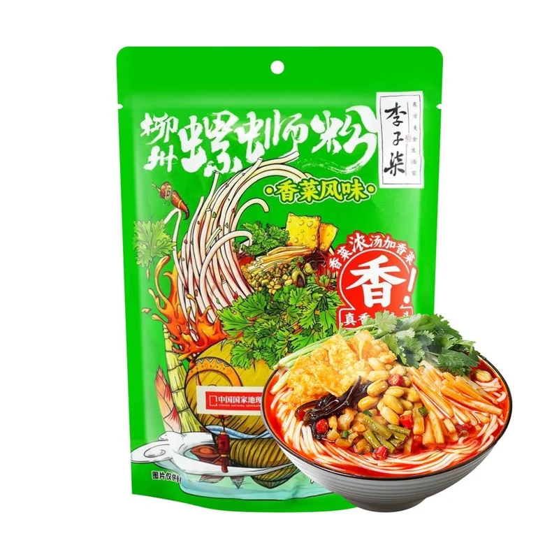 [Self-operated] LIZIQI Liuzhou River Snail Rice Noodles (Coriander Flavor) 251g, a specialty of Liuzhou, perfect for satisfying cravings, and a quick and easy late-night snack.