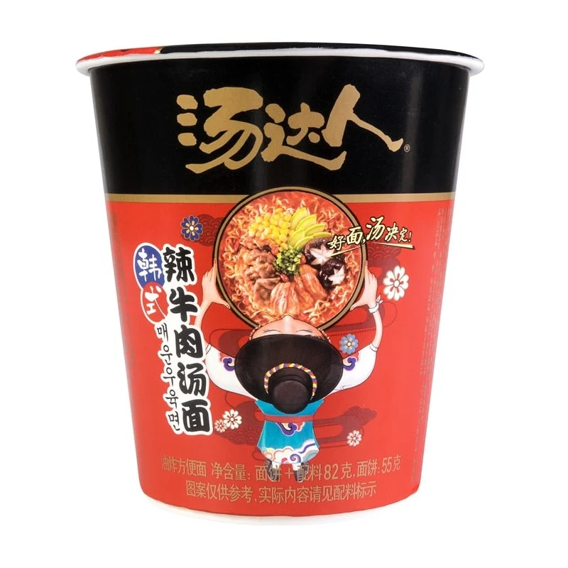 [Self-operated] Taiwan UNIF MasterKorean Spicy Beef Flavored Soup Noodles Cup Pack 82g, Instant Beef Noodles, Lazy Person's Quick and Convenient Non-Fried Popular Snack