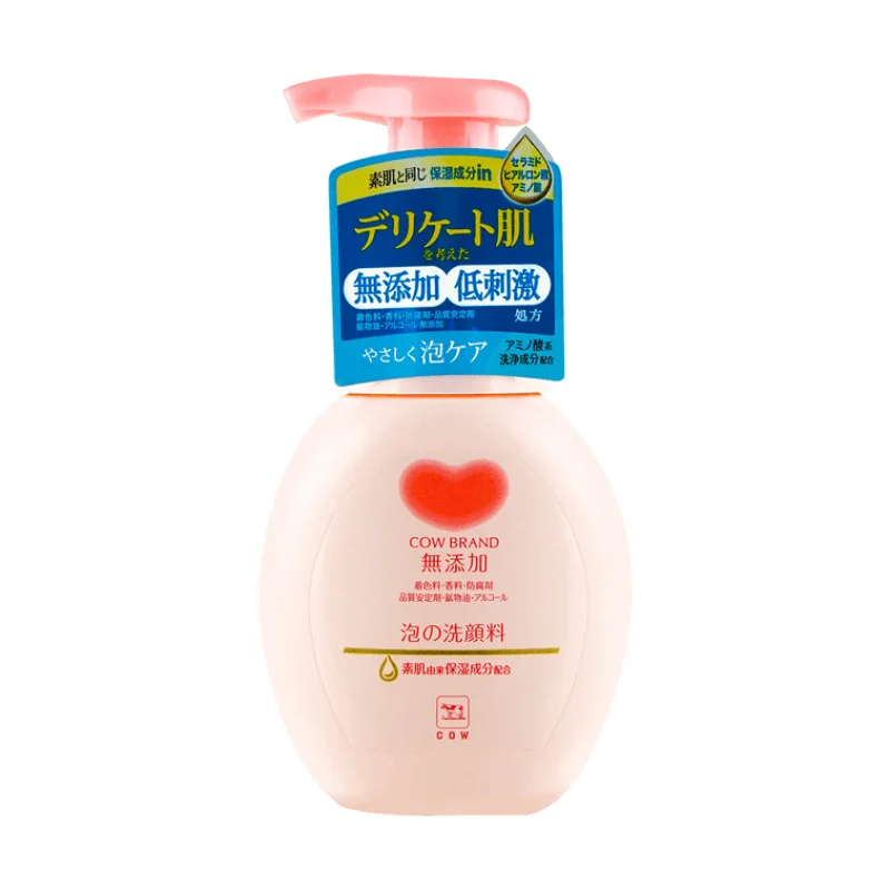[Self-operated] COW Milk Alkali Kyōshinsha Fragrance-Free Foaming Facial Cleanser Amino Acid Cleansing Mousse Ceramide 160ml (Japan) - Deep Cleanses Without Tightening - Recommended for Dry Skin
