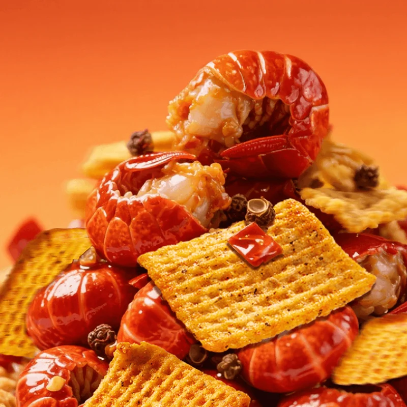 [Self-operated] Zhaohui Crayfish Rice Crackers (Spicy Flavor) 191g - Made with High-Quality Crayfish, Shake Before Eating - Popular Spicy Snack/Office Food