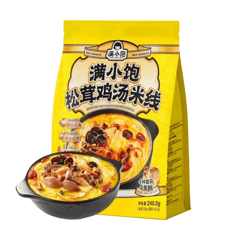 [Self-operated] Manxiaobao Matsutake Chicken Soup Flavored Rice Noodles 240.5g - Hot Selling New Product, High-Soup Rice Noodles, Instant, Fresh and Fragrant Rice Noodles, Ramen, Thick Soup, Instant Noodles, Late Night Snack