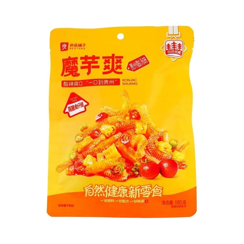 [Self-operated] BESTORE Konjac Snacks (Guizhou Sour Soup Flavor) 105g (Sour, Spicy, Crispy, High in Dietary Fiber) - Snack, Casual Food