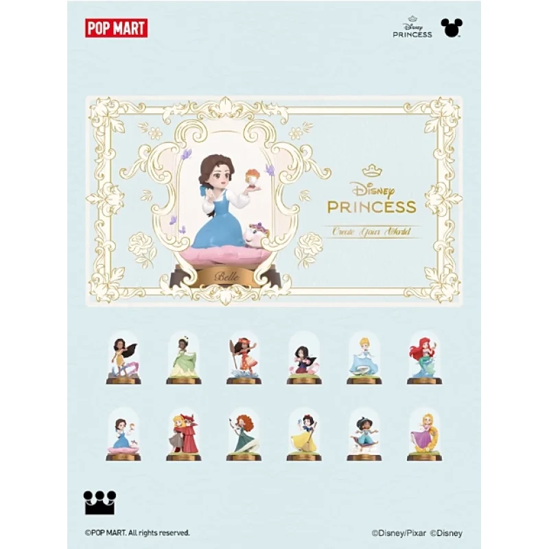 [Self-operated] China POP MART Disney Princess Creative World Series Collectible Figures Blind Box (1 box) - Girl Doll Figurine Ornament - Birthday Gift (Random Shipping)