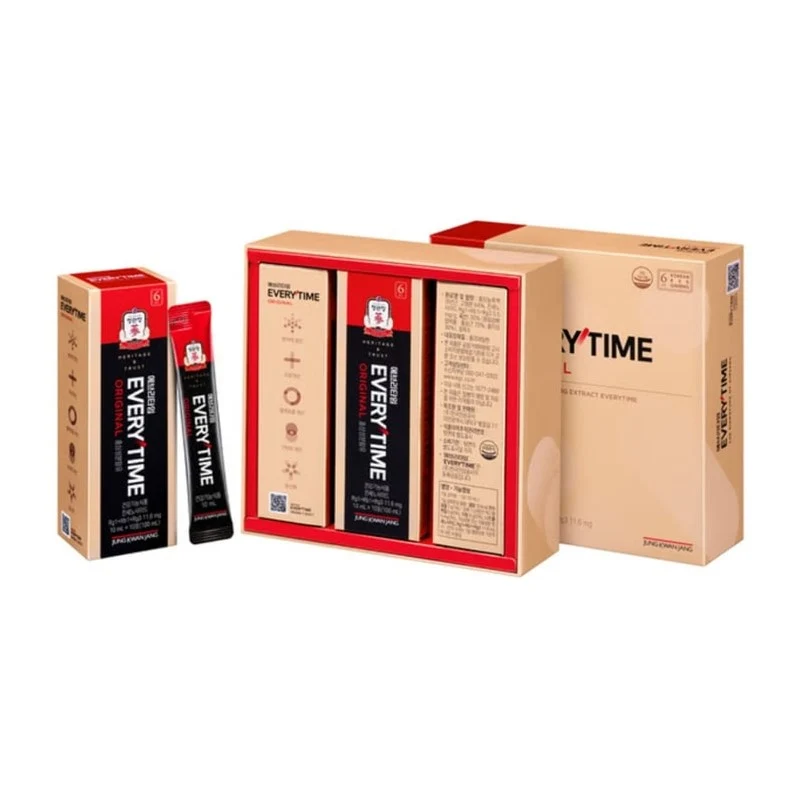 [Self-operated] Korean JUNGKWANJANG EVERYTIME 6-year-old red ginseng oral concentrate, containing 3000mg of red ginseng essence, 30 packets per pack.