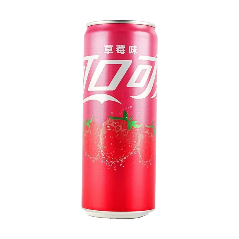 [Self-operated] Coca-Cola (USA) Mainland Version, Strawberry Flavor, Modern Can, 330ml, Summer Carbonated Beverage