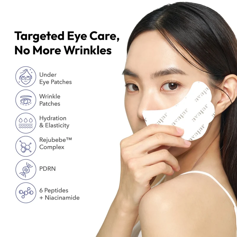 [Self-operated] Korean AVAJAR Beauty Eye Revitalizing Anti-Wrinkle Repairing Eye Mask (5 pieces) - Firming, Lifting, Moisturizing, and Hydrating