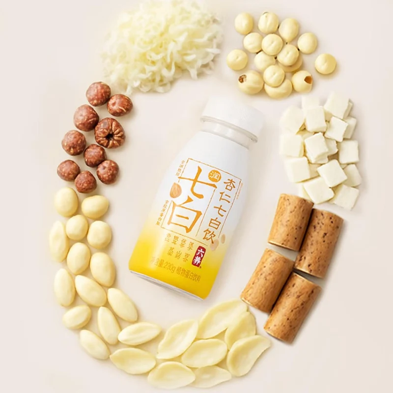 [Self-operated] China Six-Nourishing Almond Seven-White Drink Plant Protein Drink 230g 7 kinds of white nutritional ingredients: collagen peptides niacinamide