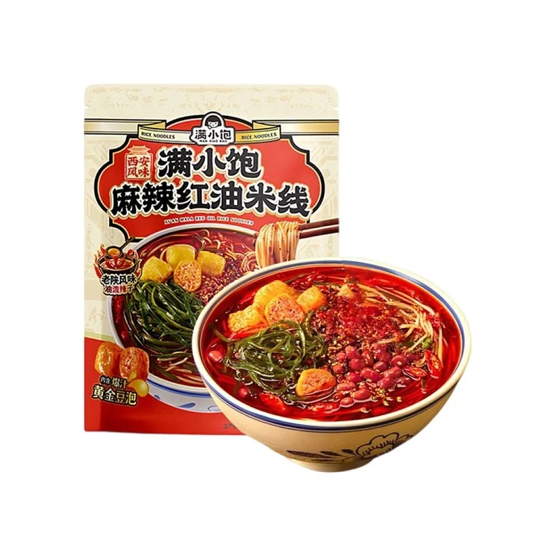 [Self-operated] Man Xiaobao Spicy Red Oil Rice Noodles 262g, Shaanxi Spicy Rice Noodles, Xi'an Specialty Rice Noodles, Hot and Sour Rice Noodles, Instant Hot and Sour Rice Noodles, Ramen, Thick Soup, Instant Noodles, Late Night Snack