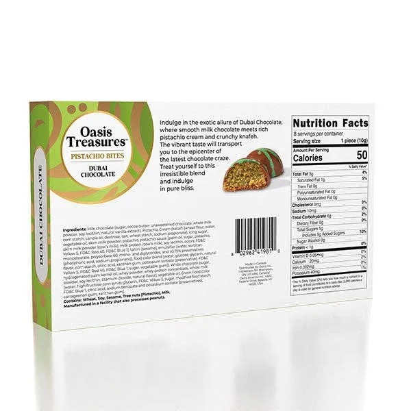 [Self-operated] Oasis Treasures Dubai Pistachio Chocolate Snacks 80g
