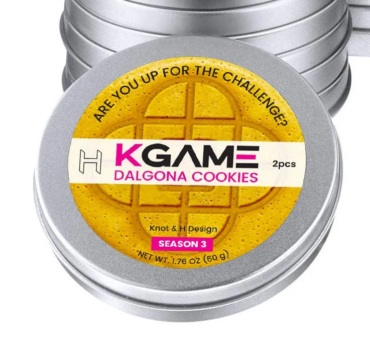 [Self-operated] KGAME Dalgona Squid Game 2-pack Cookies Tin Box - Popular Knot & H Season 3