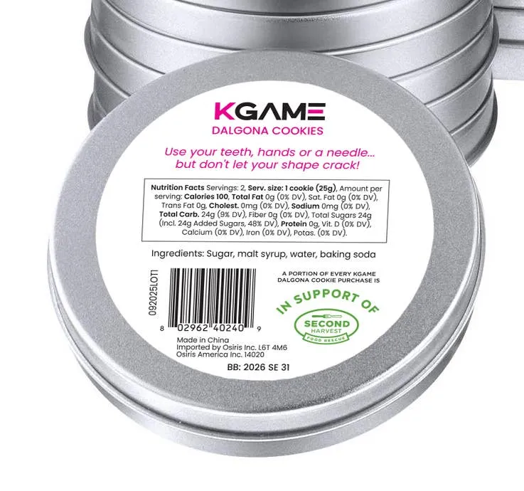 [Self-operated] KGAME Dalgona Squid Game 2-pack Cookies Tin Box - Popular Knot & H Season 3