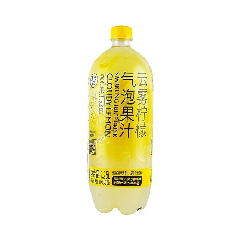[Self-operated] Hema Cloud Mist Lemon Sparkling Juice Mixed Fruit Juice Beverage 1.25L - Refreshing Fruity Flavor, Sweet and Sour, Refreshing and Supplements Daily Vitamin C Needs - Soft Drink