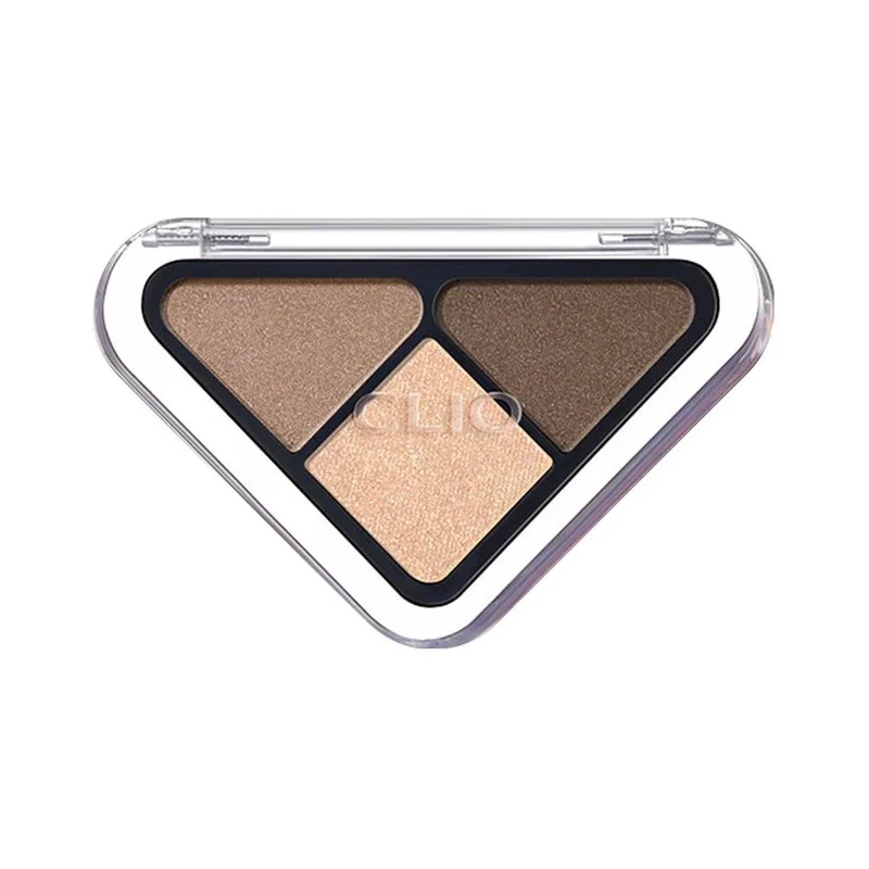 [Self-operated] Korean CLUB CLIO Radiant Three-Color Eyeshadow Palette 1.5g #01 Portable Beige Coconut Latte, Versatile Milk Brown, Everyday Pocket Mini Triangle Palette, Contouring, Eye Enhancement, Easy to Apply, Natural, Three-Dimensional, Brightens Skin Tone