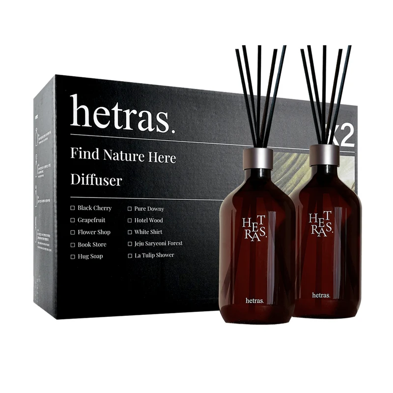 [Self-operated] HETRAS Korean Flameless Aromatherapy Essential Oils, Chief Perfumer's Artistic Diffuser, Book Store 500ml*2 Set Gift Box #04, Recommended by G-Dragon (GD) at Bookstores
