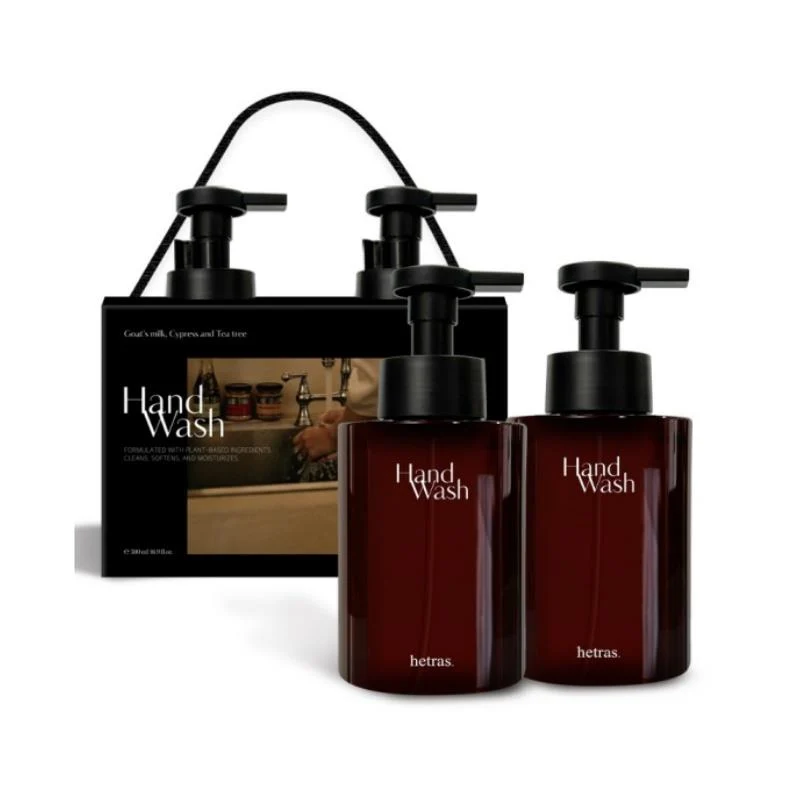 [Self-operated] Korean HETRAS Fragrance Instant Hand Wash Hotel Wood Scent 515ml*2 bottles Cleanses, moisturizes, gentle on hands, non-irritating, large foam capacity