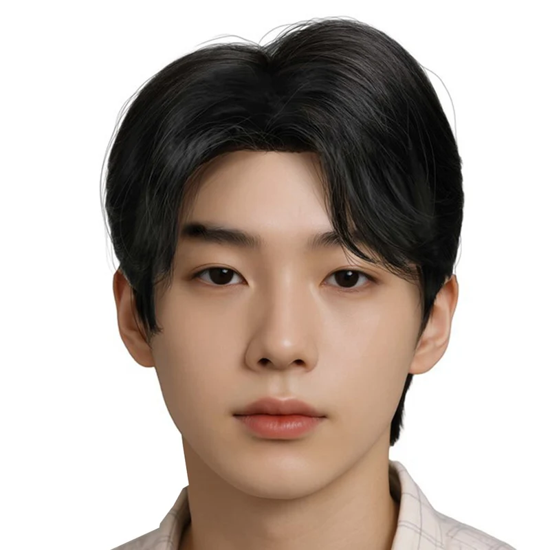 Schwarze K-Pop-Sänger-Dämon-Perücke