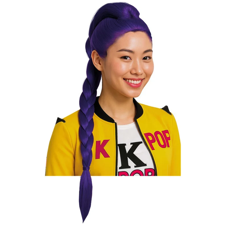 Lila K-Pop-Sängerin-Perücke