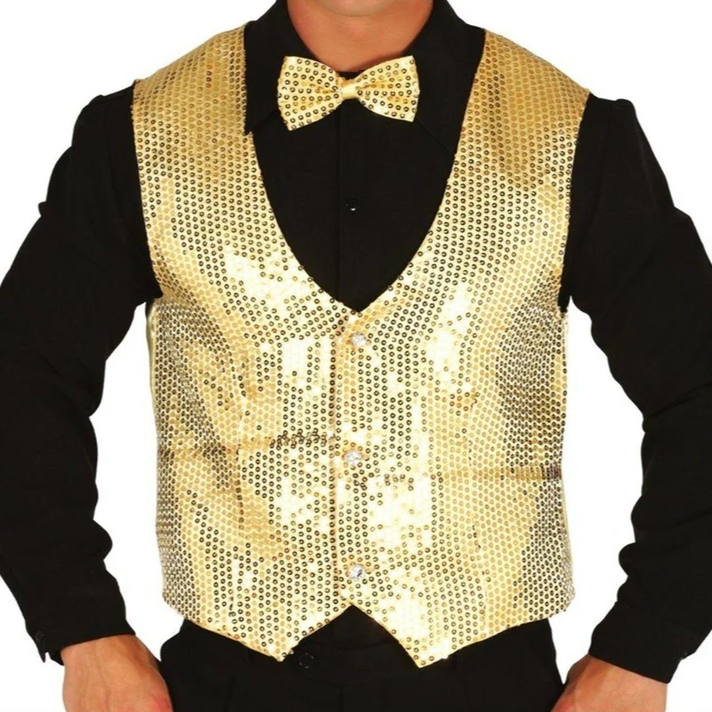 Goldenes Paillettenweste für Erwachsene