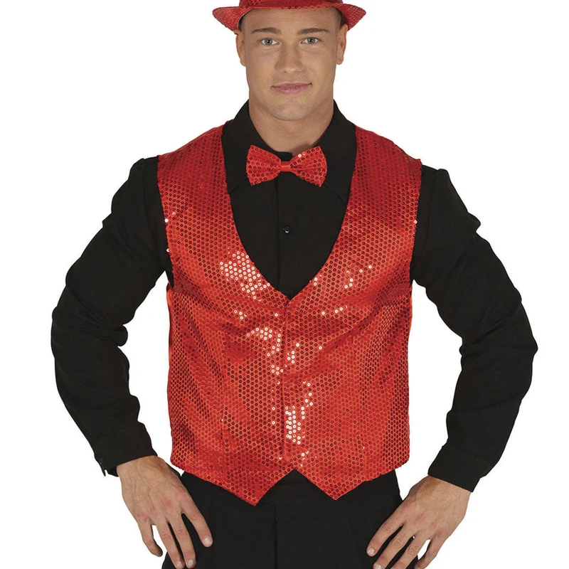 Rotes Paillettenweste für Erwachsene