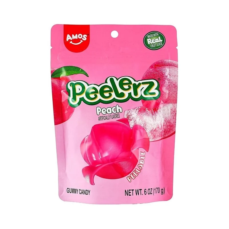 [Self-operated] Amos Peelerz Peeled Gummies, White Peach Flavor, 170g, Sharing Pack, Fun Fruit Juice Gummies, Children's Snacks and Candies