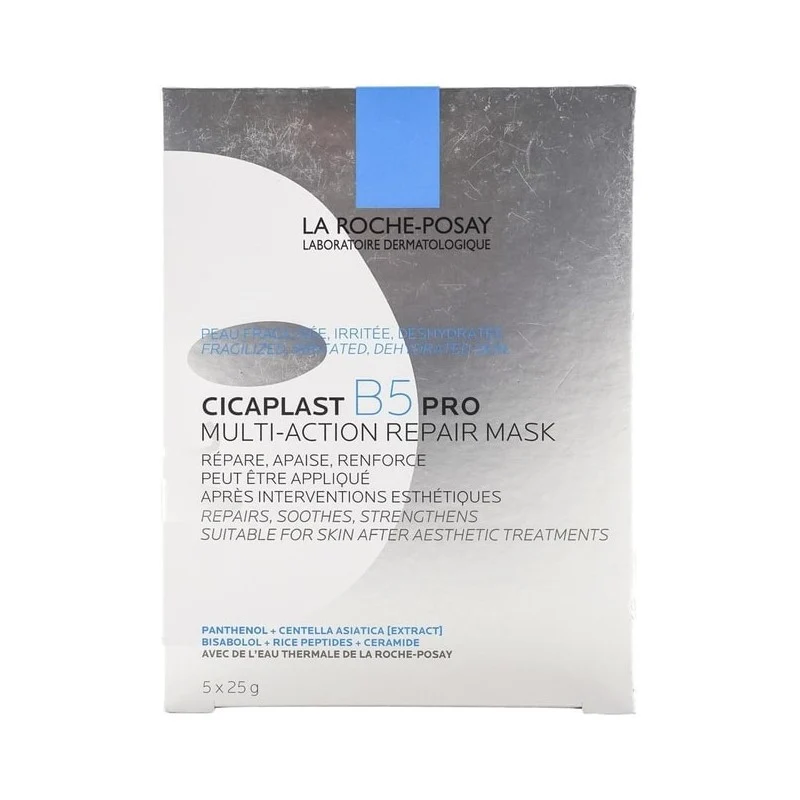 [Self-operated] La Roche-Posay B5 PRO Multi-Effect Intensive Moisturizing Repair Mask 25g*5 sheets, suitable for soothing, hydrating, and protecting the skin barrier after medical aesthetic procedures. Upgraded with high-concentration B5.