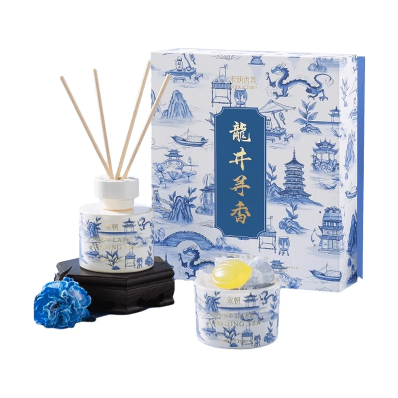 [Self-operated] Song Chao Song Dynasty West Lake Ten Scenes · Longjing Series Flameless Fragrance Diffuser + Diffuser Stone Gift Box, Premium Aromatherapy Gift Set