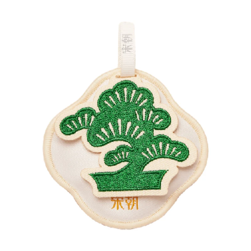 [Self-operated] Song Chao, China - Four Seasons Scenery Embroidered Sachet, Car Air Freshener, Wardrobe Scent Hanger, Pine Tree and Moonlit Stream 10g, Long-lasting Odor Removal