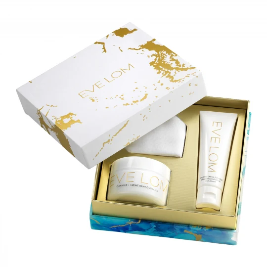 [Self-operated] EVE LOM Classic Cleansing Cream 100ml Gift Set (includes 50ml facial cleanser + 1 original cleansing cotton pad) - All-in-one deep cleansing cream for gentle facial cleansing and makeup removal.