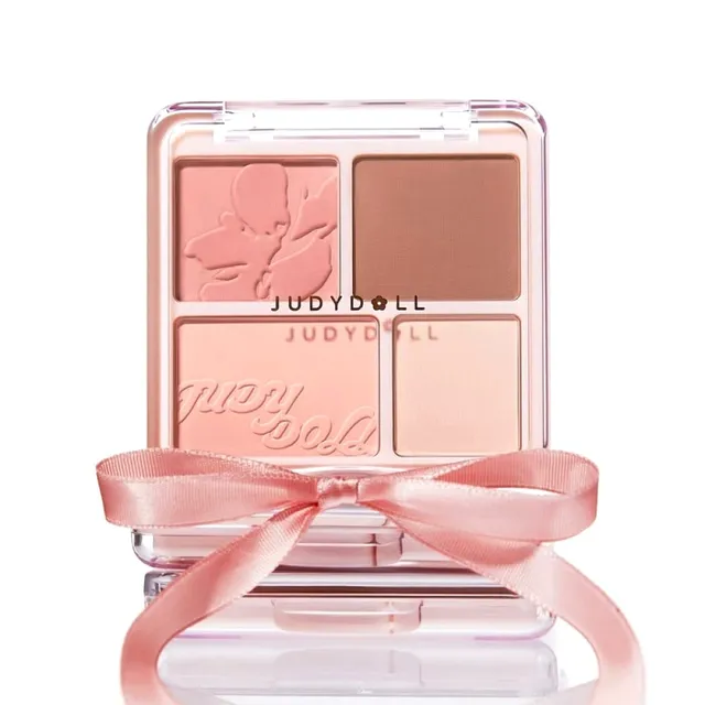 [Self-operated] Judydoll Blush & Highlighter Palette #05 FITPink Matte Palette 9g - 3D Nose Contouring, Face Shaping, and Highlighting Blush