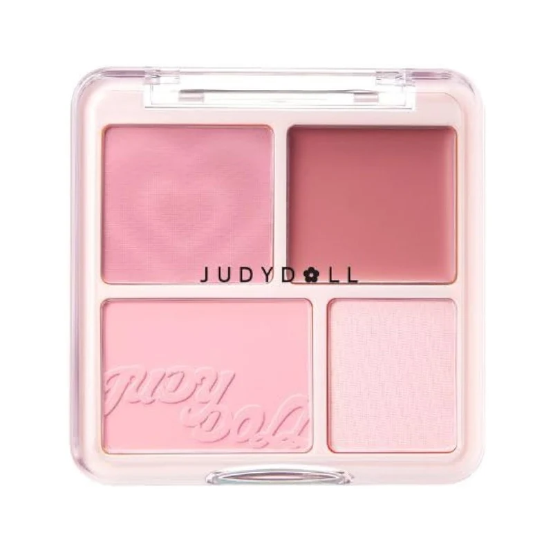 [Self-operated] Judydoll Blush & Highlighter Palette #03 Lilac Ballet Cream Powder Mix 9g - 3D Nose Shadow, Contouring, Face Shaping, Matte Finish, Brightening Face Blush
