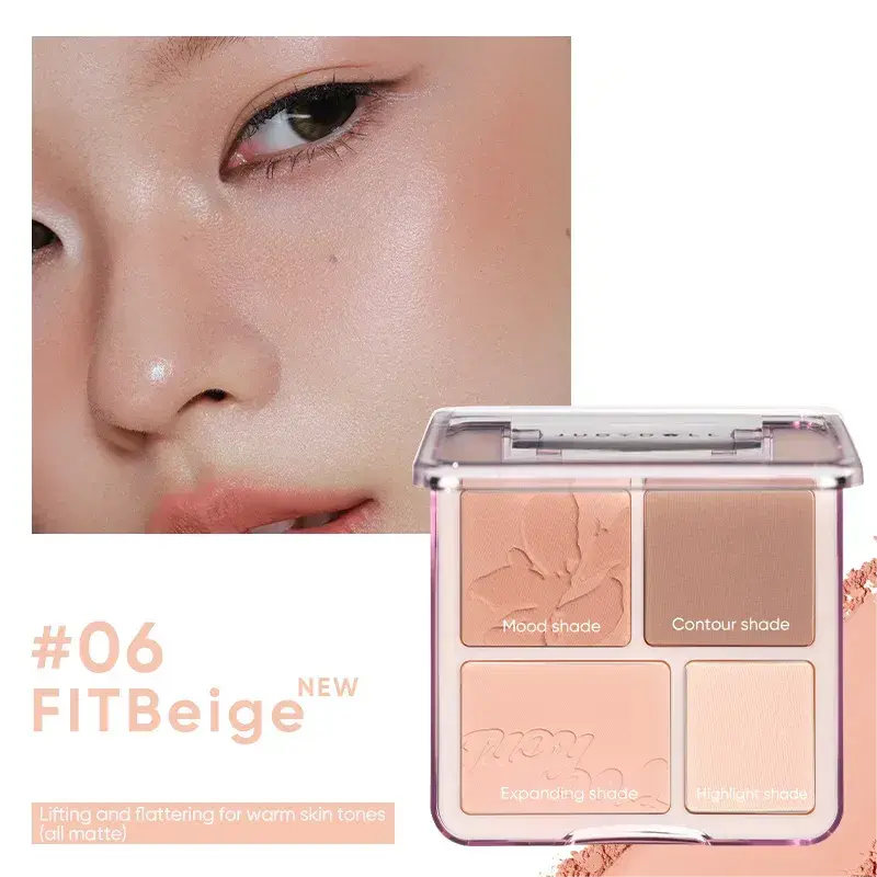 [Self-operated] Judydoll Blush & Highlighter Palette #06 FIT BEIGE 9g - 3D Nose Contouring, Face Shaping, Matte Finish, Brightening Face Blush