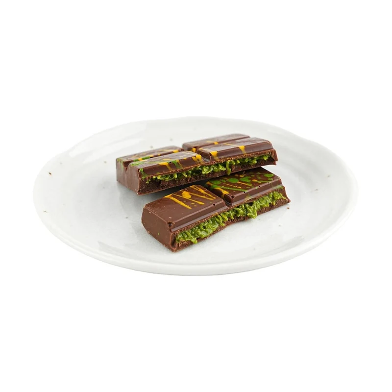 [Self-operated] Dubai Dark Chocolate Classic Pistachio Flavor 37g - TikTok Viral Hit with Amazing Taste, Filled Bread Strips, Dark Chocolate Bar, Casual Snack, Popular Candy, Handmade Sauce, Cocoa Butter Filling