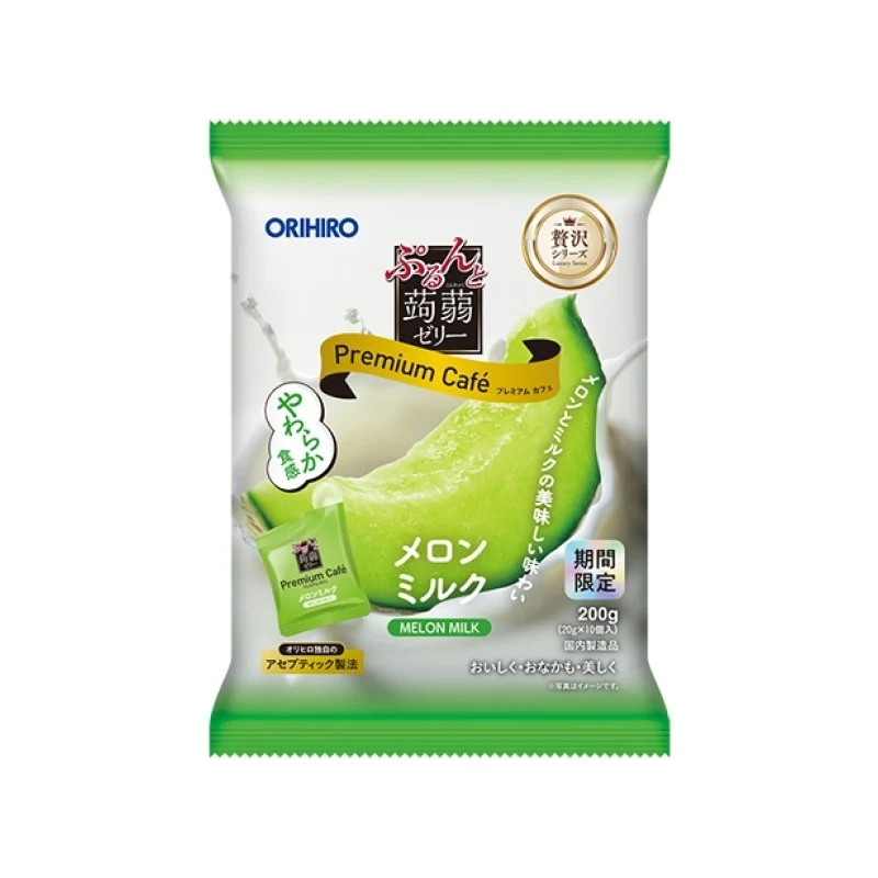 [Self-operated] ORIHIRO Konjac Jelly (Cantaloupe & Milk Flavor) 200g (Soft, Chewy, Low-Calorie, 0-Fat Limited-Time Egg Pudding Healthy Snack)