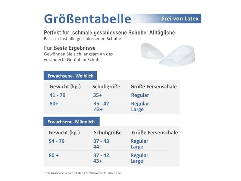 Tuli's Fersenkissen Gel Regular, weiss, 1 Paar, ab 80kg Körpergewicht