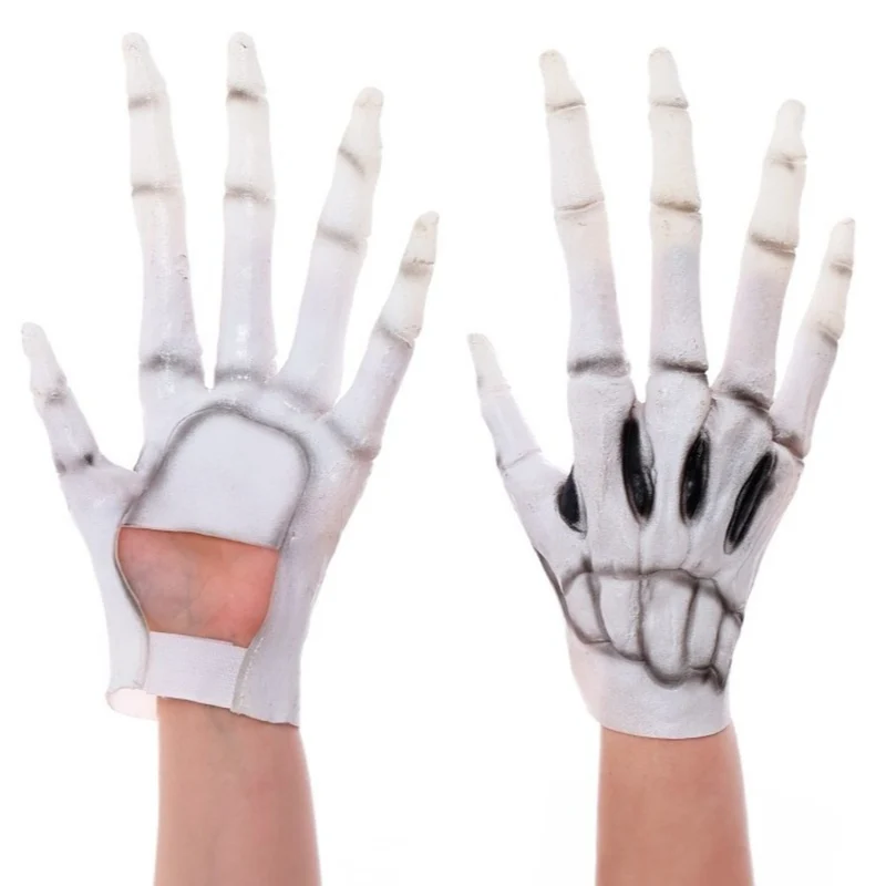 Weiße Skelett-Handschuhe