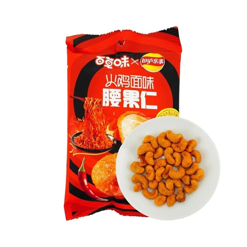 [Self-operated] BE&CHEERY China Lay's Collaboration Cashew Nut Chicken Noodle Flavor 54g Hot, Spicy, Crispy, and Addictive Casual Snack