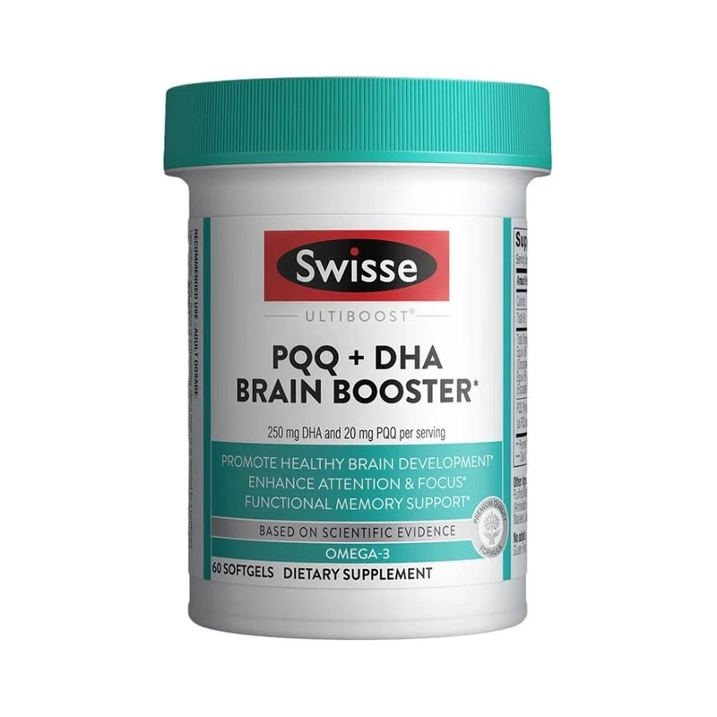 [Self-operated] Australian SWISSE PQQ+DHA Brain Power Fish Oil Capsules 60 Capsules High Energy Brain Power Adult Focus, High-Pressure Thinking, Active Mindfulness, Clear-headedness