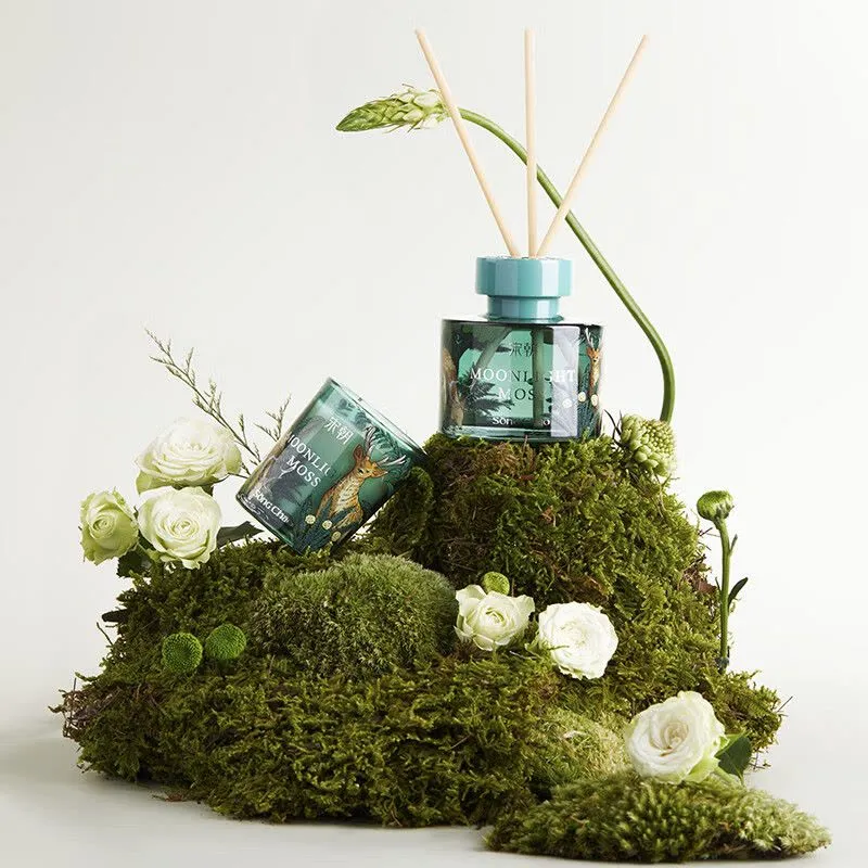 [Self-operated] Song Chao's "Floral Realm" series flameless diffuser, Moonlit Moss Floral Woody scent, 120ml, air freshener balm, essential oil fragrance, flameless diffuser, room diffuser, air freshener, aromatherapy stick.